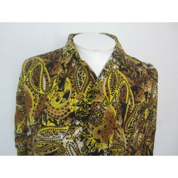 Brian Brothers vtg 1990s Men shirt PAISLEY s/s p2p 24.5 M rayon colorful as is - Picture 4 of 10
